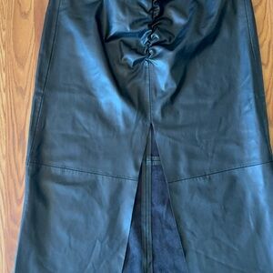 Zara Black faux Leather Pencil Skirt